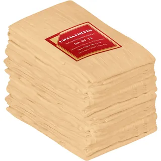 Utopia Kitchen Geschirrtücher aus 100% Baumwolle, Mehlsack-Gewebe, zum Reinigen & Trocknen – Sehr saugfähige Küchen-Geschirrtücher, Beige, 71,1 x 71,1 cm, 12 Stück