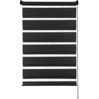 GARDINIA Doppelrollo Easyfix 90 x 150 cm schwarz