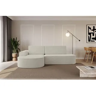 altdecor Eckcouch Samt 2-Sitzer Beige