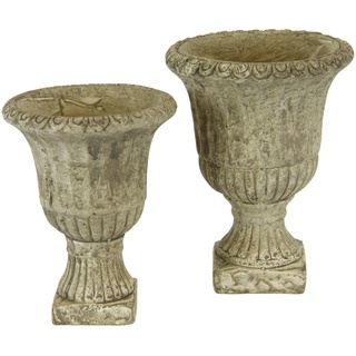 I.GE.A. Übertopf »Antik-Keramikpokal«, (Set, 2 St.), grau