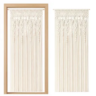 Umllpet Boho Makramee Wandbehang, 90x180CM Makramee Wandbehang Tapisserie, Handgefertigte Raumteiler Vorhänge, Boho Handgewebte Makramee Türvorhang Vorhang für Traubogen, Hochzeit, Wohnzimmer, Balkon