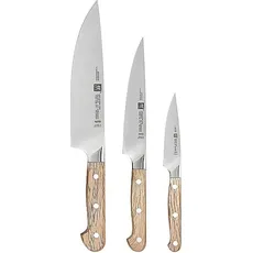 ZWILLING Messerset 3-teilig PRO WOOD Steineiche braun