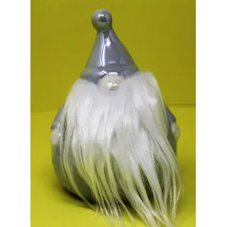 Weihnachtswichtel Weihnachtsmann aus Porzellan in grau h 12cm