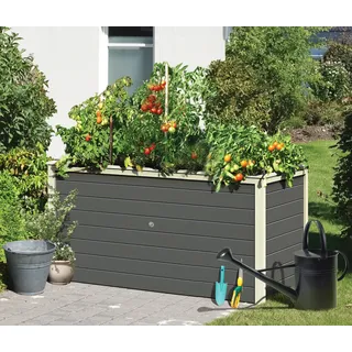 Hochbeet KARIBU, grau (terragrau), B:209cm H:92cm T:111cm, Holzwerkstoff, Pflanzgefäße, Hochbeet, BxTxH: 209x111x92 cm