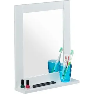 Weißer Wandspiegel mit Ablage