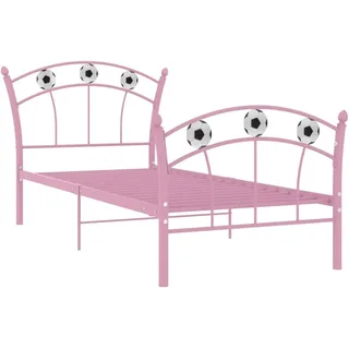 vidaXL Einzelbett mit Fußball-Design Rosa Metall 90x200 cm - Rosa