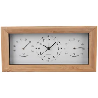Karlsson Wecker Neat Rectangle - Weiß - 26x5.4x12.8cm - Rechteck - Bamboo - Wecker für Schlafzimmer