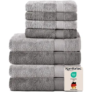 Komfortec Handtuchset 4-tlg. anthrazit/silber