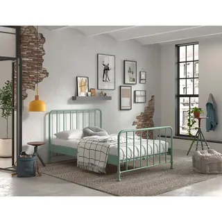 Vipack Metallbett 140x200 Bett Jugendbett Gästebett Kinderbett Lattenrost Grün