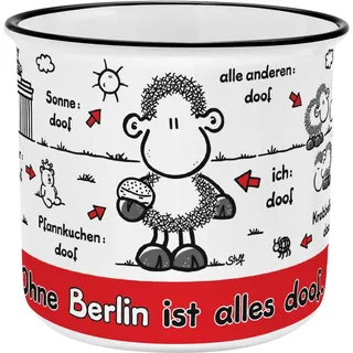 Sheepworld Tasse mit Spruch Ohne Berlin ist alles doof | Kaffeetasse, New Bone Porzellan, 35 cl | Geschenk Freunde, lustiges Geschenk | 61526