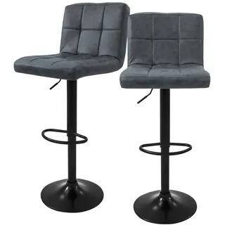 ML-Design Barhocker Kunstleder Dunkelgrau 2er Set