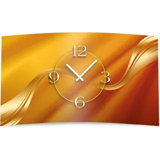Abstrakt beige caramel Designer Wanduhr modernes Wanduhren Design leise kein ticken dixtime 3DS-0117 - Gold