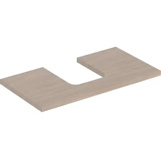 Geberit ONE Waschtischplatte, Ausschnitt mittig, für Aufsatzwaschtisch Schalenform, 75x3x47cm, 505.272.00.5, Farbe: Eiche / Melamin Holzstruktur