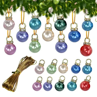 30 Stück Mini Weihnachtskugeln,Christbaumkugeln,Bunte Weihnachtskugeln,Klein Kunststoff Kugeln,Bunt Kleine,für Weihnachten Party Deko,1cm Baubles Baumschmuck Weihnachtsball,Gemischte Farben