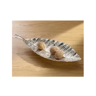 Dekoschale HEINE HOME, silberfarben, B:63cm H:8,5cm T:24,5cm, Dekoschalen, Dekoschale
