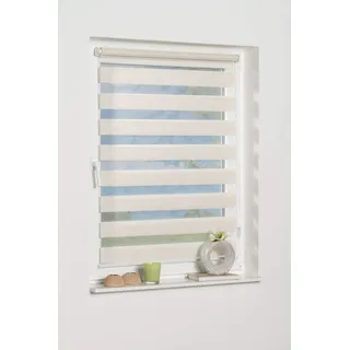 K-HOME Doppelrollo Maringa Klemmfix 50 x 150 cm beige/weiß