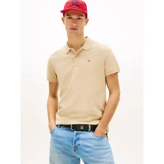 Poloshirt TOMMY JEANS "TJM SLIM PLACKET POLO EXT", Herren, Gr. XL, gentle gold, Piqué, Obermaterial: 100% Baumwolle, slim fit, Shirts Poloshirt