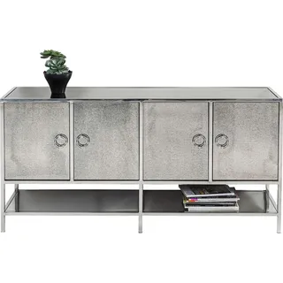 Kare Design Sideboard Moonscape, silbernes, glas moderne Sideboard (H/B/T) 80x155,5x42cm