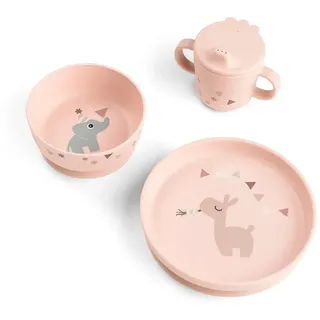 Done By Deer Celebration Foodie-geschirr Mit Saugnapf - Pink - One Size