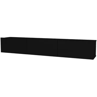 [en.casa] Vihti Lowboard 180x29,5x31 cm Schwarz Holzwerkstoff
