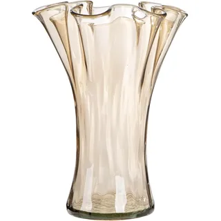 GILDE Vase Artesania - Glas - bauchig - organisch - braun - Höhe 23cm x Ø 20cm - Europäische Herstellung
