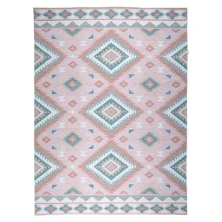 Outdoor Teppich Boho - Vedra Aztec Rosa - Rosa