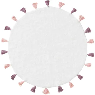 Lytte Waschbarer Kinderteppich Malu Rosa ø 80 cm rund - Waschbarer Teppich für Kinderzimmer