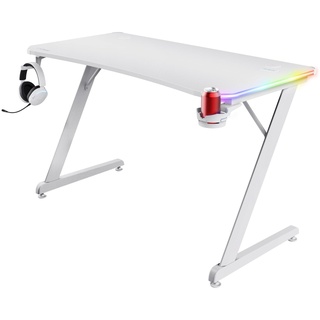 Trust GXT709W Luminus RGB Desk - White Gamer Tisch