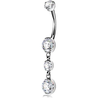 OUFER Body Piercing Internally Bauchnabelpiercing 14mm Nabelpiercing 14G Titanium Navel Bars Extra Long Navel Piercing Jewellery Belly Button Ring Dangle Belly Piercing