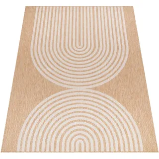 Paco Home Teppich »Illusion 328« rechteckig 4 mm Höhe Flachgewebe, Scandi Look, In- und Outdoor geeignet, beige Textil, 200x280 cm - Beige