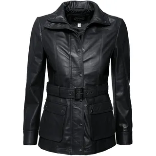 Bikerjacke JCC "Lederjacke R6382", Damen, Gr. 36, schwarz, Obermaterial: 100% Lammnappaleder LANA. Futter: 100% Polyester PES., Jacken Bikerjacke
