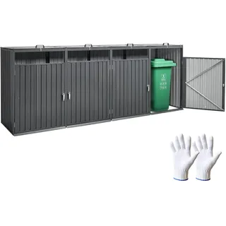 Vevor Mülltonnenbox 80 x 122 cm silber