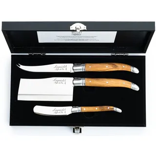 Laguiole Style de Vie Käsemesser Luxury Line, 3-teilig, Olivenholz