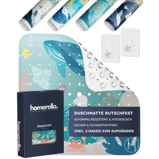 homerella© Duschmatte rutschfest 53x53cm, INKL. AUFHÄNGUNG, Antirutschmatte Dusche, schimmelresistent&waschbar, Duschwanneneinlage, Duscheinlage, Rutschmatte Dusche, Duschmatten, Badematte rutschfest