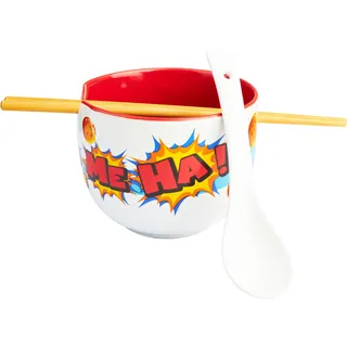 Get Trend Dragon Ball Z Ramen Schüssel Set, 600ml Keramik Geschirr Set mit Schale, Löffel & Essstäbchen aus Bambus, Geschenk Idee (Multi Dragon Ball)