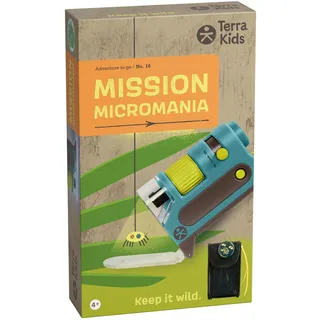 HABA Terra Kids Pocket-Mikroskop – Mini-Mikroskop für Kinder mit Zoom & Doppel-Beleuchtung, inkl. Tasche – Mobiles Entdecker-Spielzeug ab 4 Jahren – 2013655001