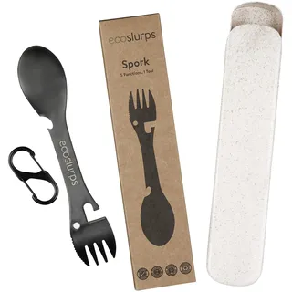 EcoSlurps Sporks mit Etui und Trageclip | Titan Camping Besteck fit für Papa| göffel | Löffel | Umweltfreundlicher Baum mit Verkauf gepflanzt spork (1 spork cutlery set)