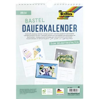 Folia 2313 - Dauerkalender mit Spiralbindung, Bastelkalender, DIN A4, weiß - zum Selbstgestalten