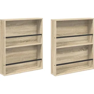 vidaXL Magazinregal 2 pcs Sonoma-Eiche 60 x 12 x 70 cm Holzwerkstoff - Braun