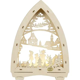 Saico Original Lichterspitze Schneemann« (21,5x29cm) von Saico Seiffen - Naturbelassen