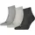 Quarter Socken 3 Paare Grau 35-38