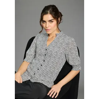 Druckbluse LAURA SCOTT, Damen, Gr. 36, schwarz, weiß, Web, Obermaterial: 100% Viskose, bedruckt, Blusen Druckbluse, bedruckte Bluse, femininer Stil, leichtes Webmaterial, aus Viskose