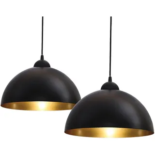 B K Licht Auriga 2-flg. 30 cm halbkugelförmig schwarz-gold