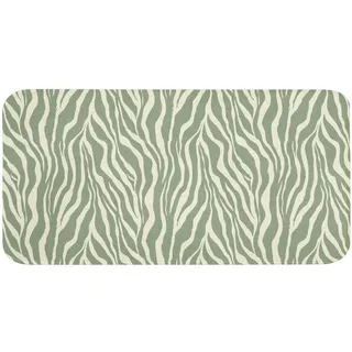 OnlyWow Badematte Zebra - Motiv - Grün Badezimmerteppich 120x60 cm , Salbeigrün , Textil , Füllung: Polyurethan (Pur) , Rechteckig , 120x60 cm , Heimtextilien, Badtextilien, Badematten