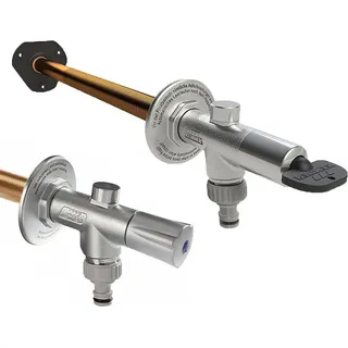 FROSTI® PLUS Frostsichere Außenarmatur Frosti-Plus KEMPER, DN15 BI. f. Wandstärken 150-415mm - Silber
