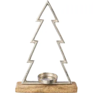 Creativ deco Teelichthalter Weihnachtsdeko Aluminium Silber
