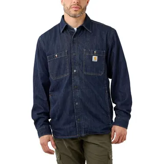 CARHARTT Denim Fleece Lined SNAP FRONT SHIRT 105605 - Dunkelblau (H84) - XXL