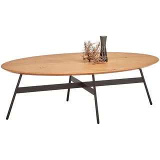Venjakob Couchtisch , Anthrazit, Eichefarben , Holz, Metall , Wildeiche , furniert , oval , rund , 70x35x116 cm , Made in Germany, Dgm , Wohnzimmer, Wohnzimmertische, Couchtische, Couchtische Metall