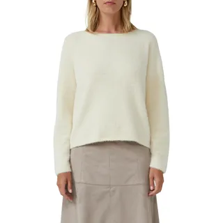 s.Oliver Strickpullover S.OLIVER BLACK LABEL, Damen, Gr. 38, beige, Strick, Obermaterial: 74% Polyamid, 16% Viskose, 10% Polyester, unifarben, normal, U-Boot-Ausschnitt, Strickkante, Pullover mit U-Boot-Ausschnitt