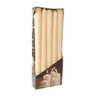 Papstar Leuchterkerzen, Hochwertige Spitzkerzen für eine gemütliche Stimmung, 1 Packung = 10 Stück, creme